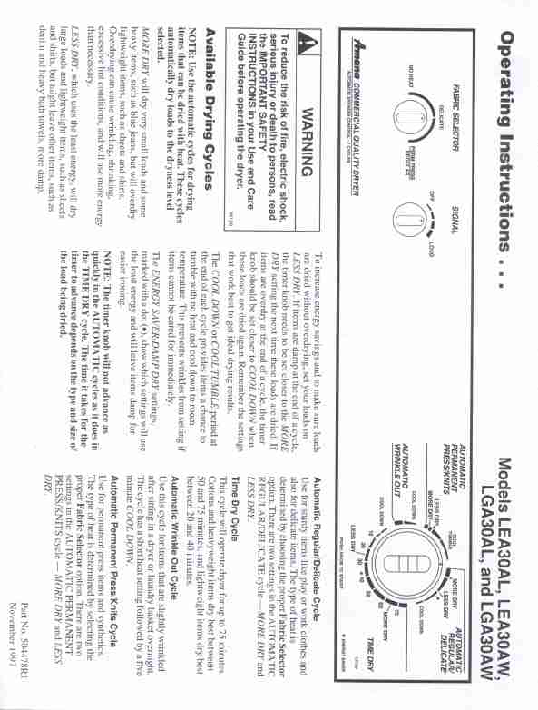 Amana Clothes Dryer LGA30AL-page_pdf